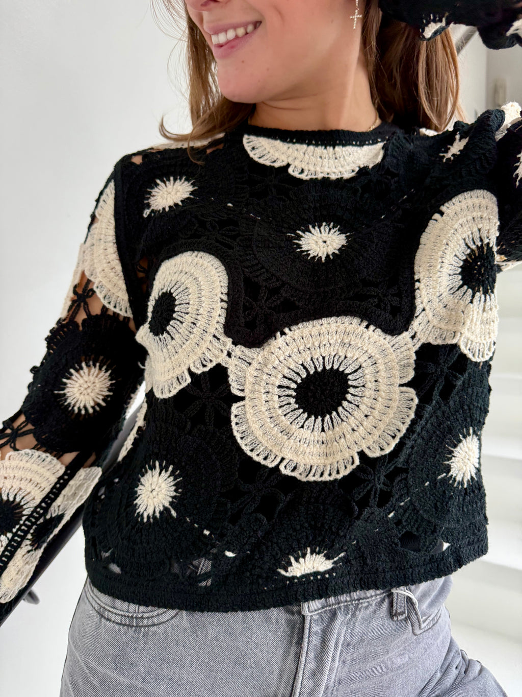 Top Zack crochet fleurs - mode femme Kefi Concept Store