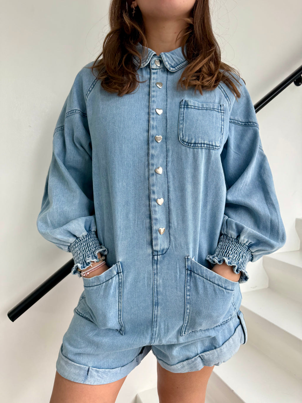 Combishort jean Poema - mode femme Kefi Concept Store
