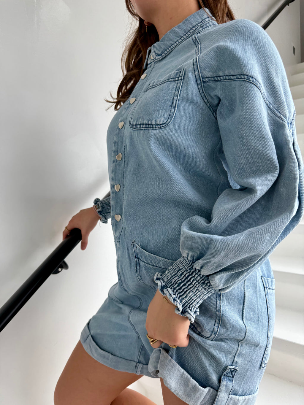 Combishort jean Poema - mode femme Kefi Concept Store