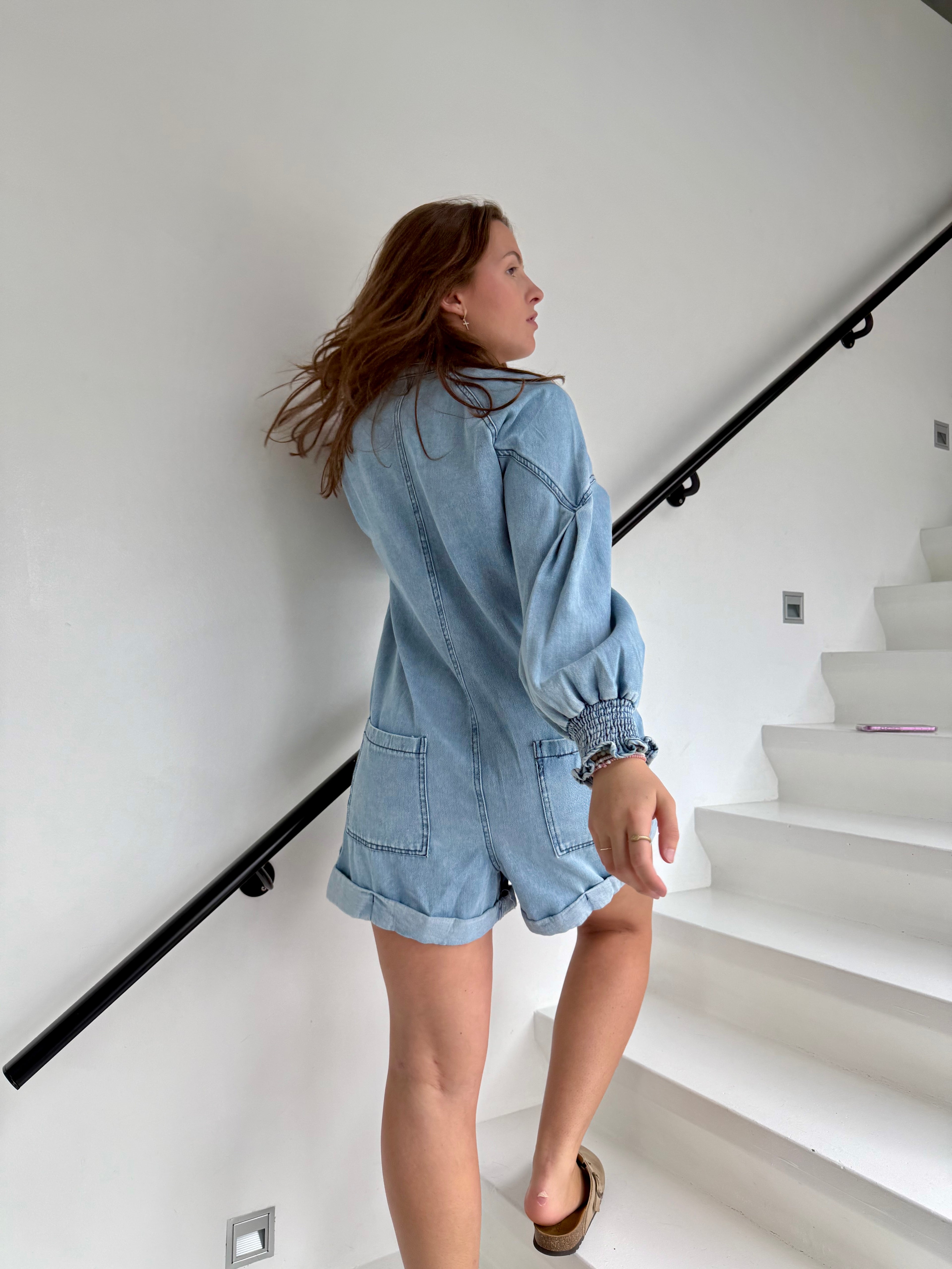 Combishort jean Poema - mode femme Kefi Concept Store