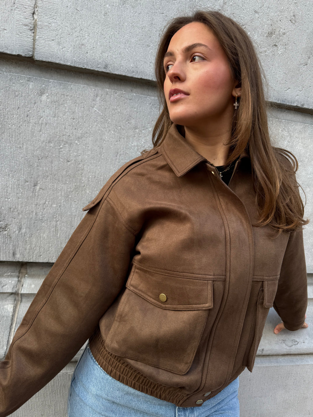 NATHAN - VESTE BOMBER EN DAIM