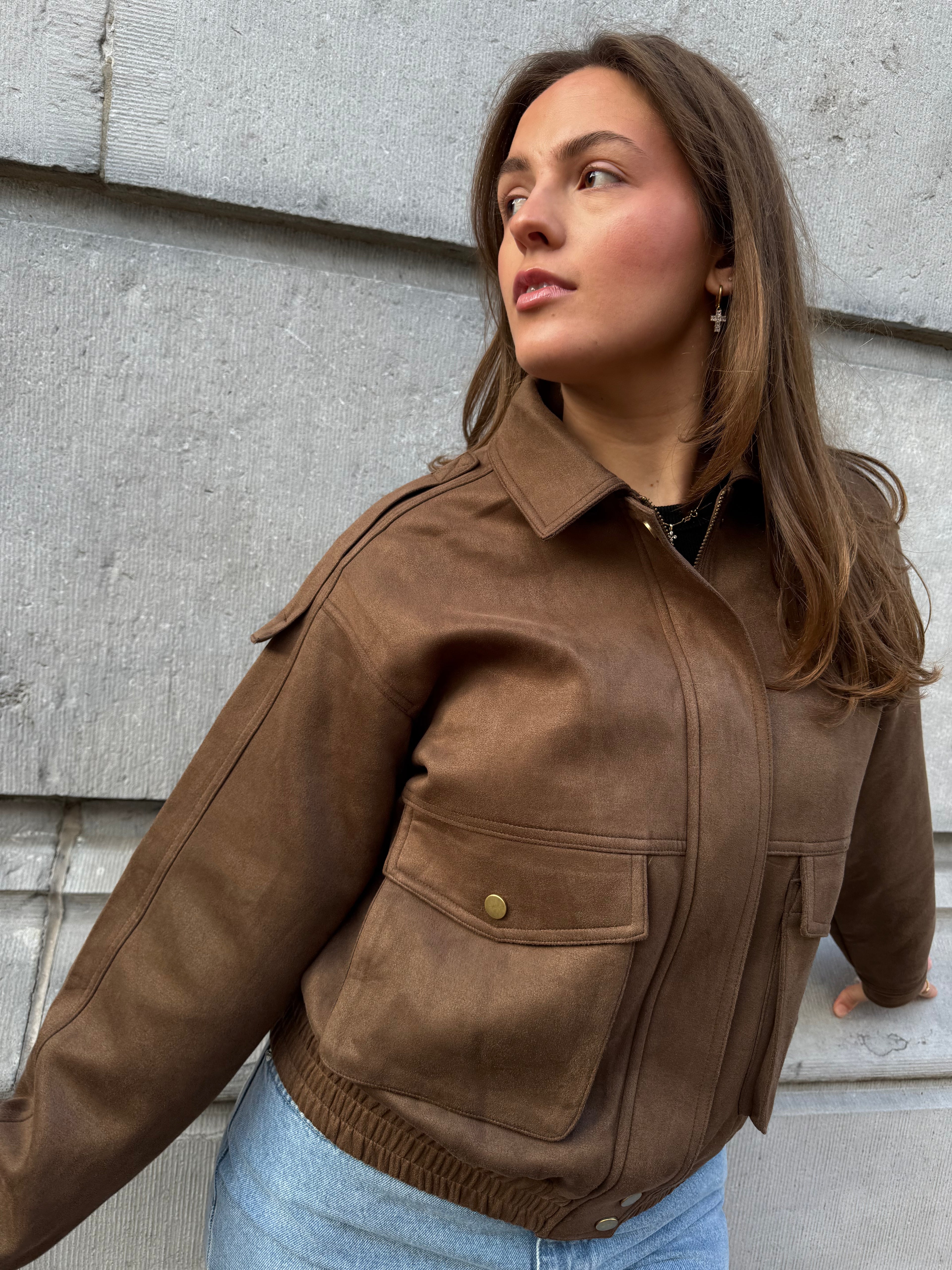 NATHAN - VESTE BOMBER EN DAIM