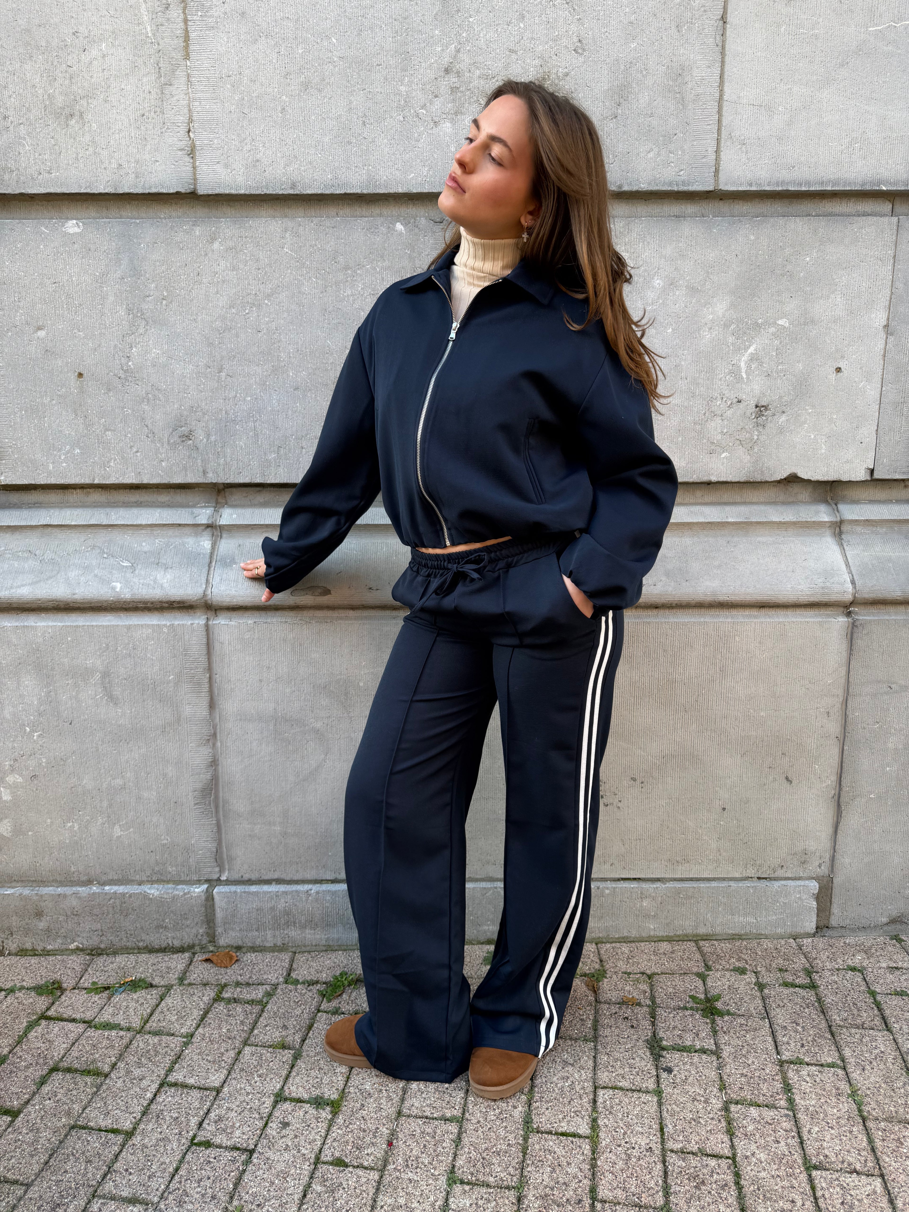 Pantalon stripe Defne wide leg