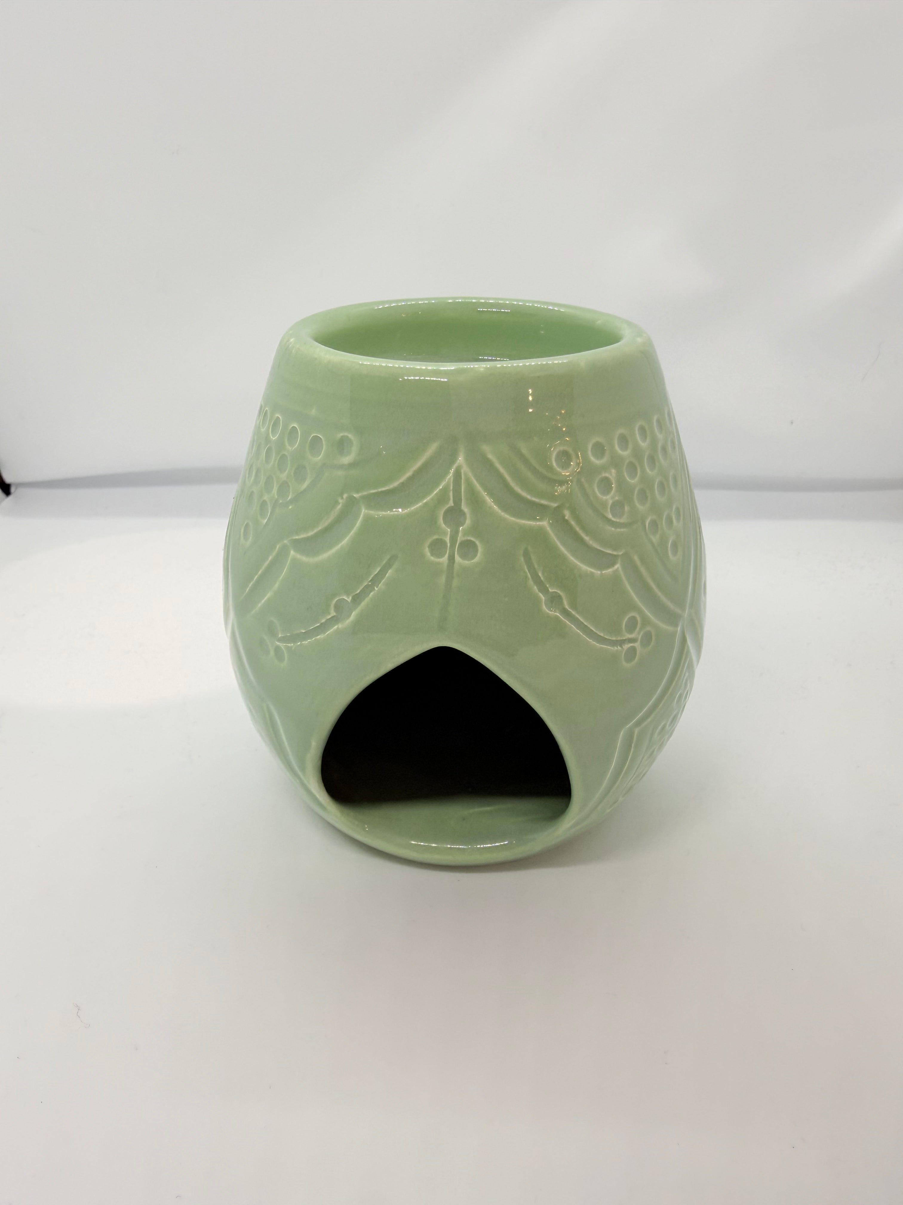 Diffuseur gravé vert artisanat marocain - senteur parfumée Kefi Concept Store