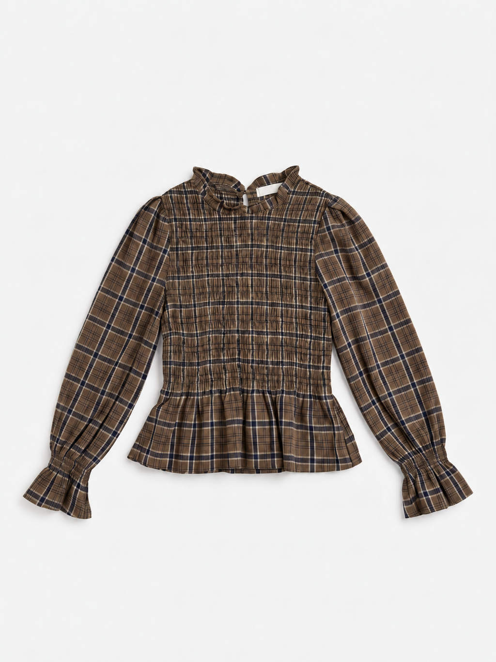 Blouse Jade – À carreaux et taille smockée
