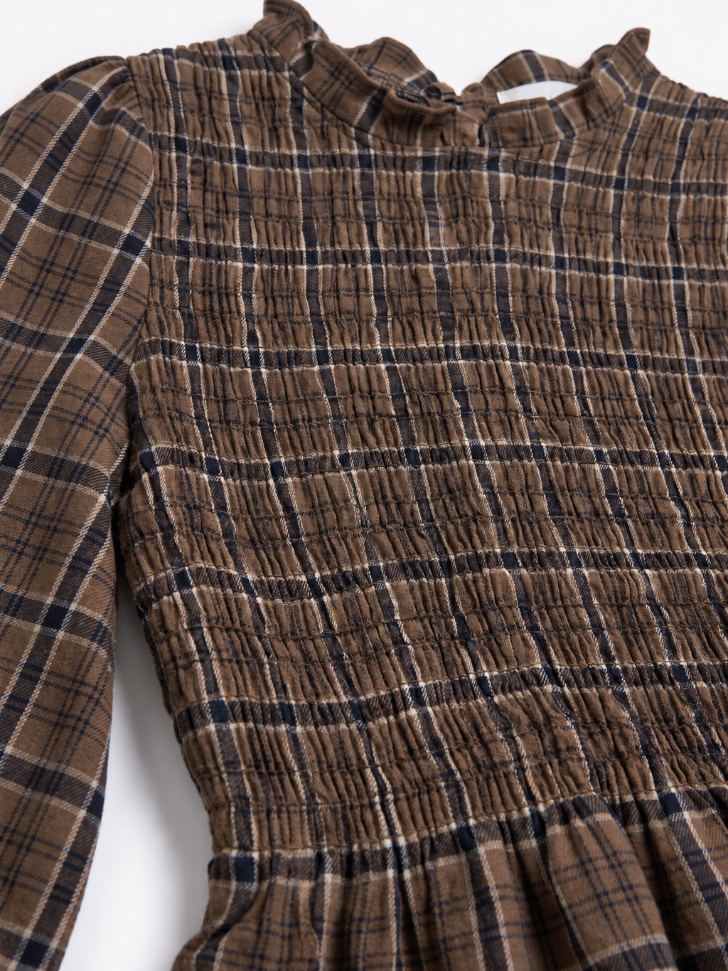 Blouse Jade – À carreaux et taille smockée
