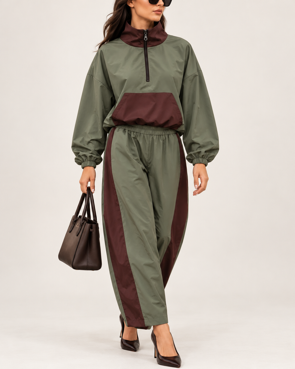 Sweat urban Noa Kaki/bordeaux