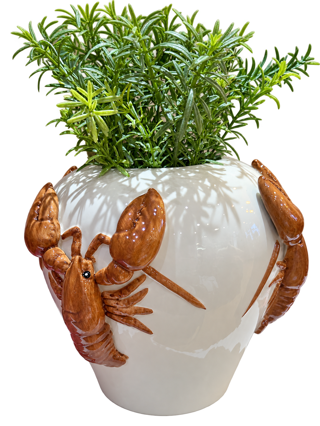Vase homard en dolomite brun 20 x 19,5 cm