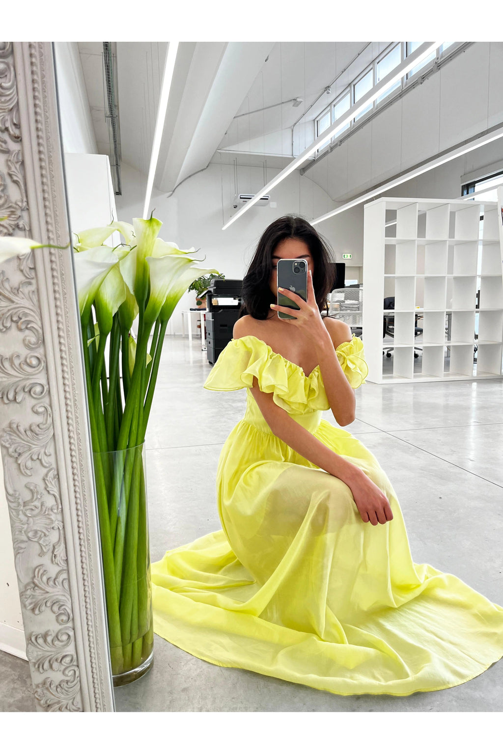  💛 ROBE LONGUE OFF SHOULDER jaune