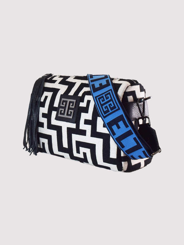 Alkistis écru/black sangle Blue denim