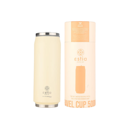 INSULATED BOTTLE TRAVEL CUP SAVE THE AEGEAN 500ml LILY WHITE 22761