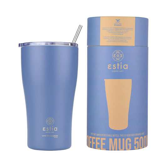 INSULATED COFFEE MUG SAVE THE AEGEAN 500ml DENIM BLUE SKU: 01-23188