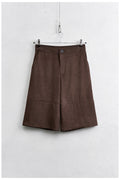 Bermuda en suede - daim choco - mode femme Kefi Concept Store