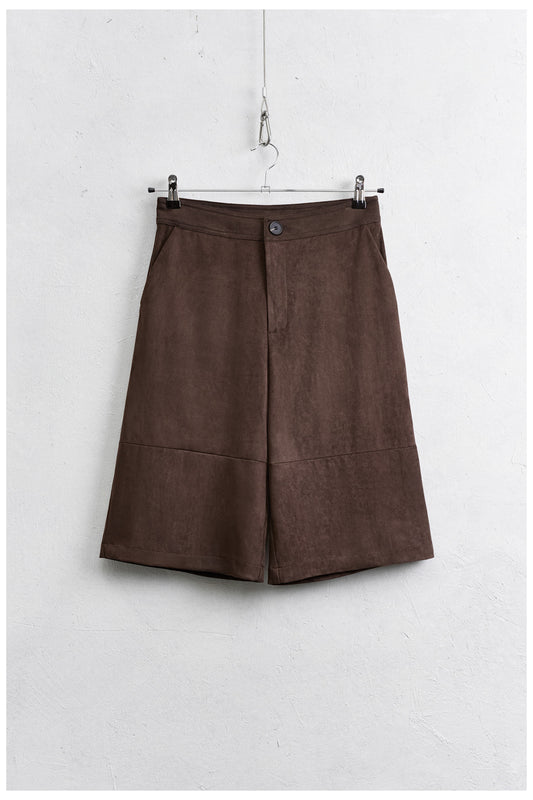 Bermuda en suede - daim choco
