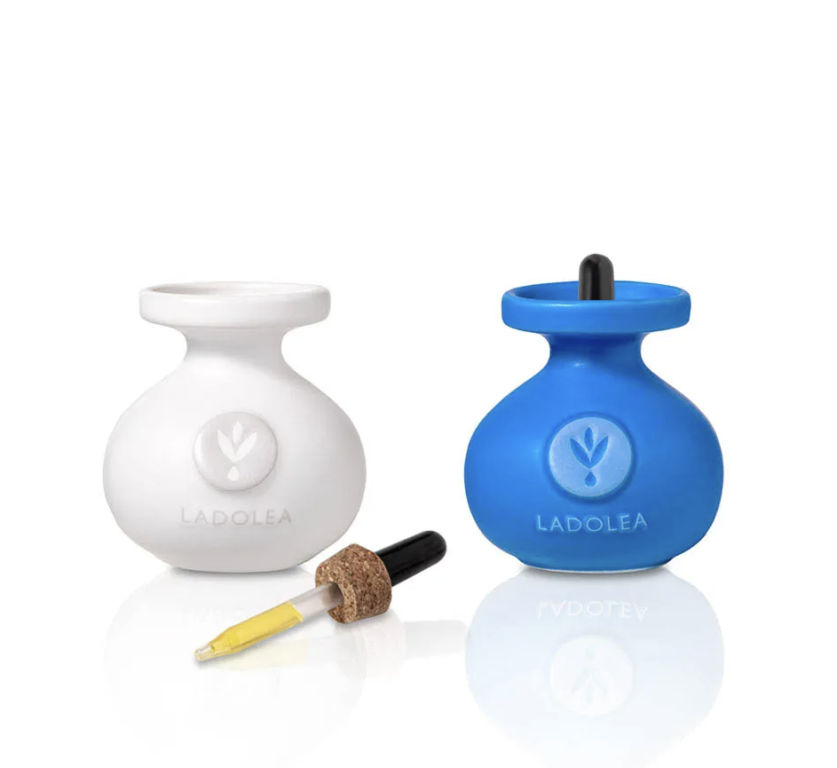 ORGANIC EVOO white pot  & BALSAMIC VINEGAR  blue pot 2x80ml