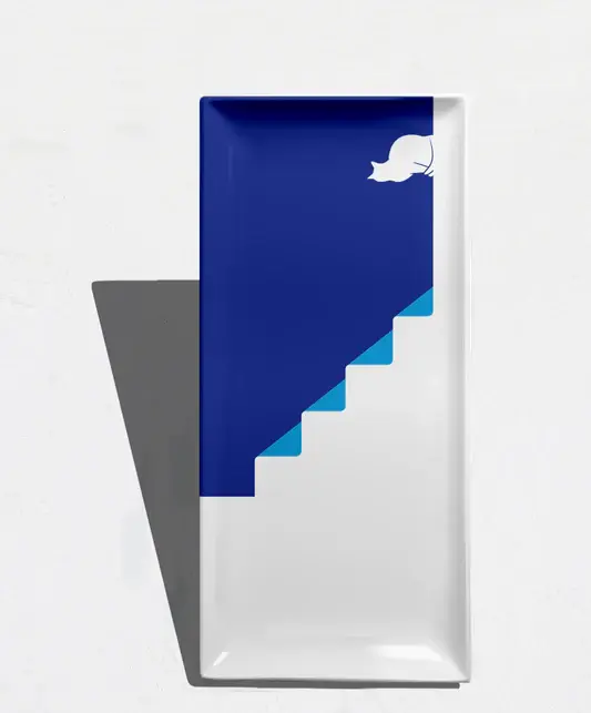 Assiette Aegean Cat rectangulaire 29x13cm - Tomy K