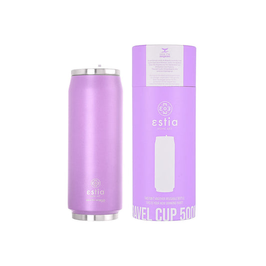 INSULATED TRAVEL CUP SAVE THE AEGEAN 500ml LAVENDER PURPLE 8581