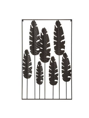 Decoration Murale Feuilles Aluminium Noir