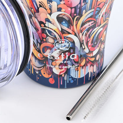 INSULATED COFFEE MUG SAVE THE AEGEAN 350ml VIBRANT VORTEX - 22921