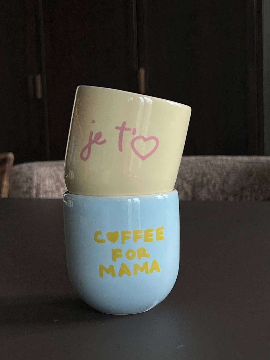 Tasse Sisi, Café pour maman, bleu - art de la table Kefi Concept Store