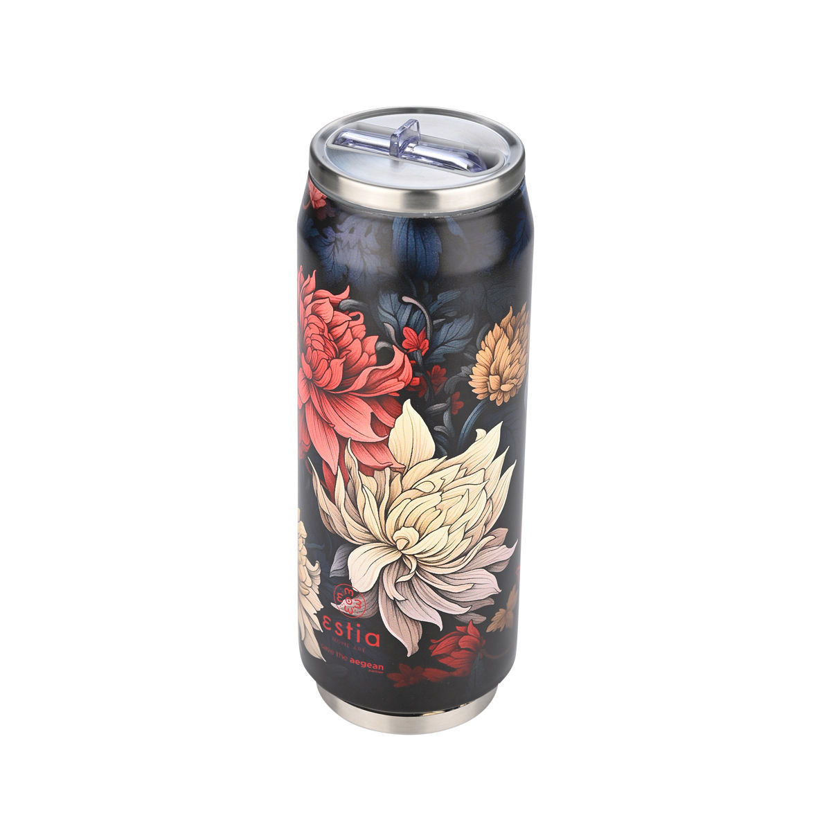 INSULATED BOTTLE TRAVEL CUP SAVE THE AEGEAN 500ml MIDNIGHT BLOSSOM 22686