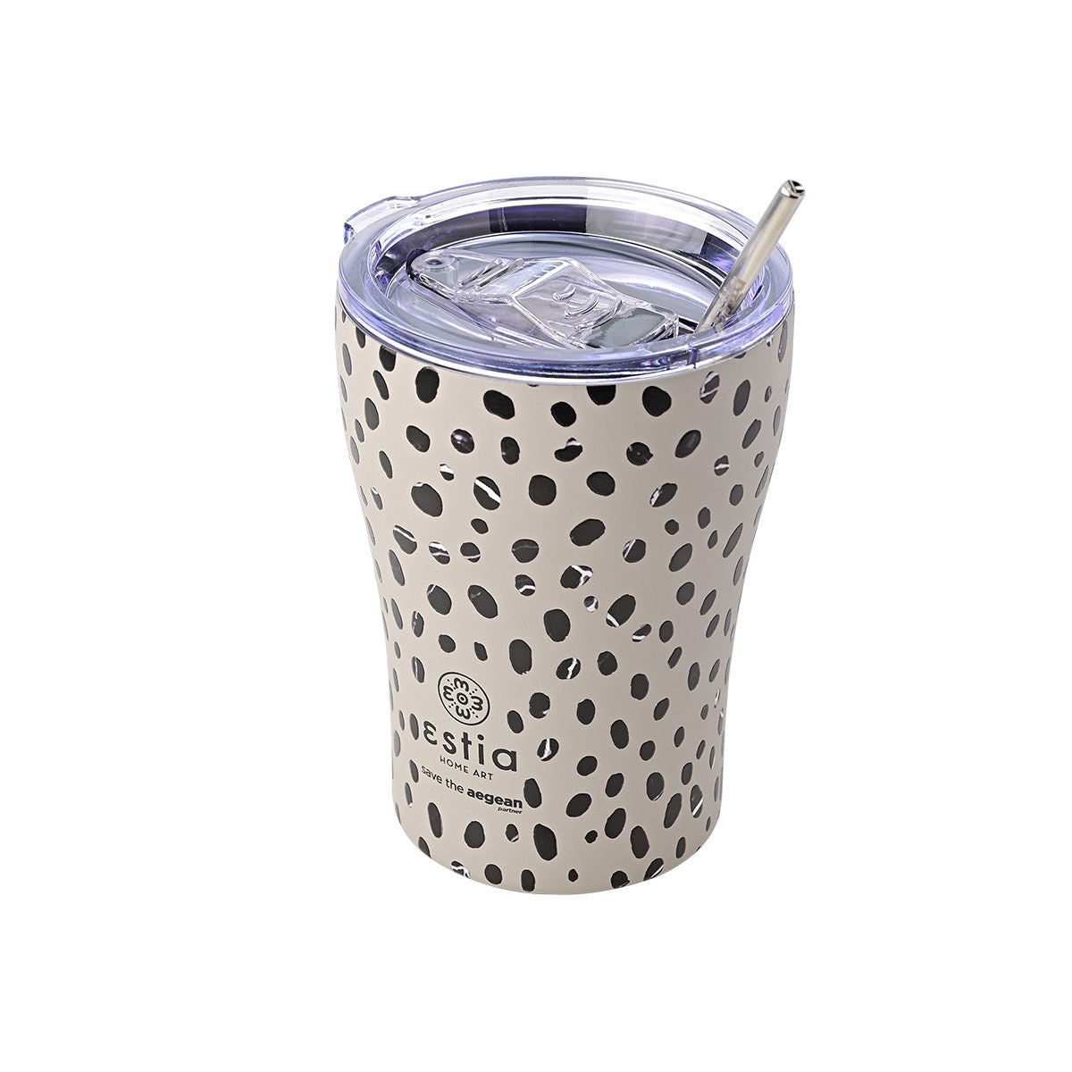 INSULATED COFFEE MUG SAVE THE AEGEAN 350ml LEOPARD TAUPE SKU: 01-16852