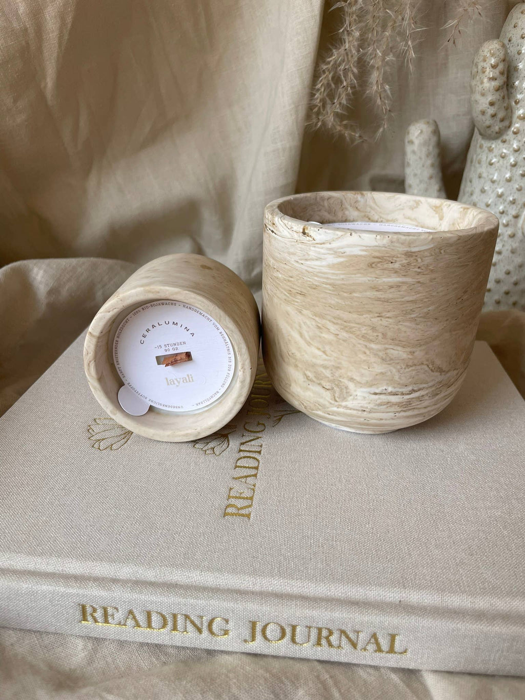 Bougie parfumée 'layali' en cire de soja: Groß (240gr) - senteur parfumée Kefi Concept Store