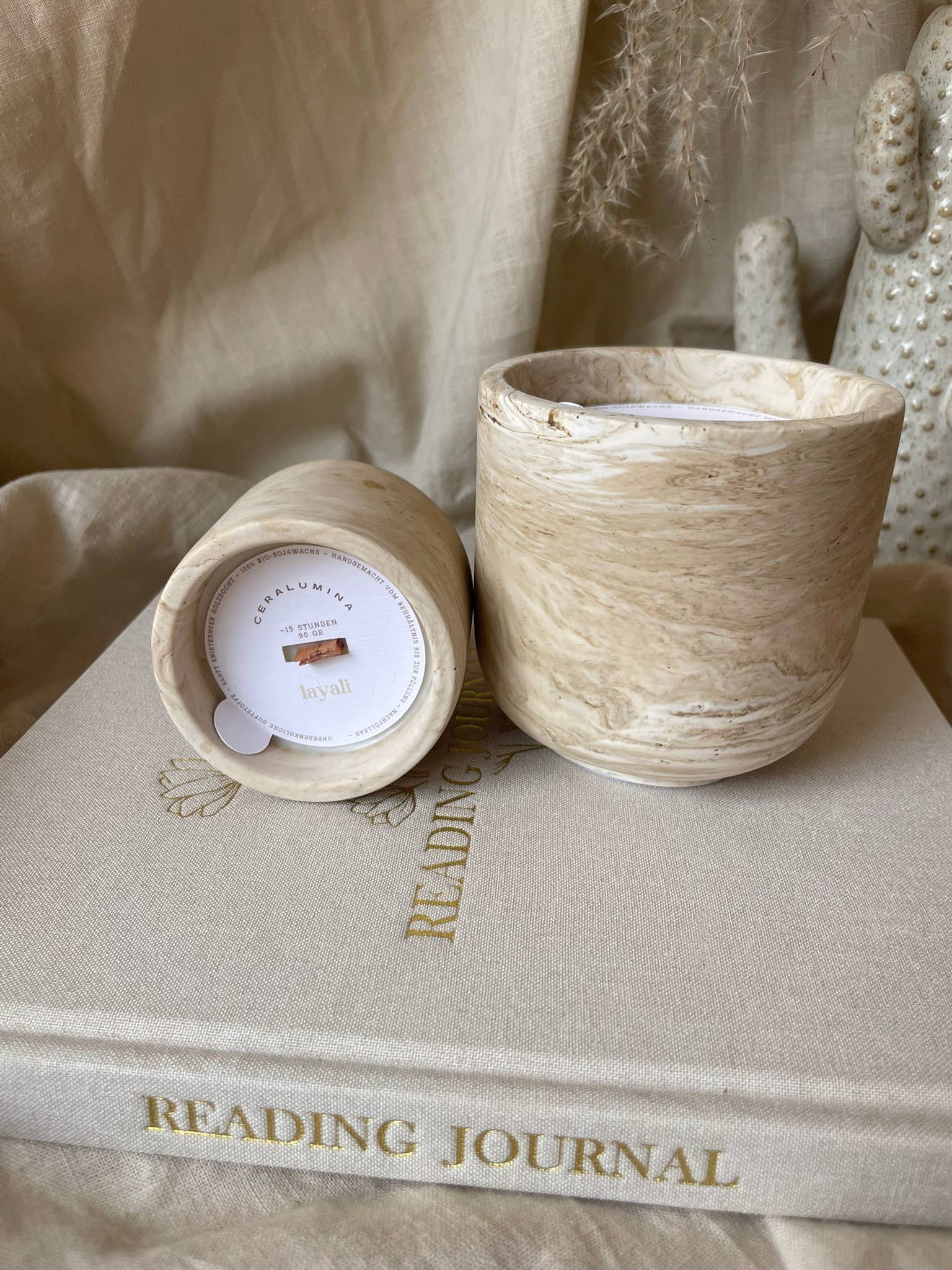 Bougie parfumée 'layali' en cire de soja: Groß (240gr) - senteur parfumée Kefi Concept Store