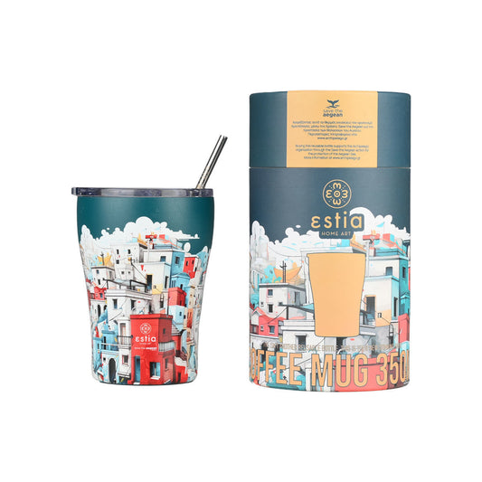 INSULATED COFFEE MUG SAVE THE AEGEAN 350ml URBAN MYTHOS SKU: 01-23096