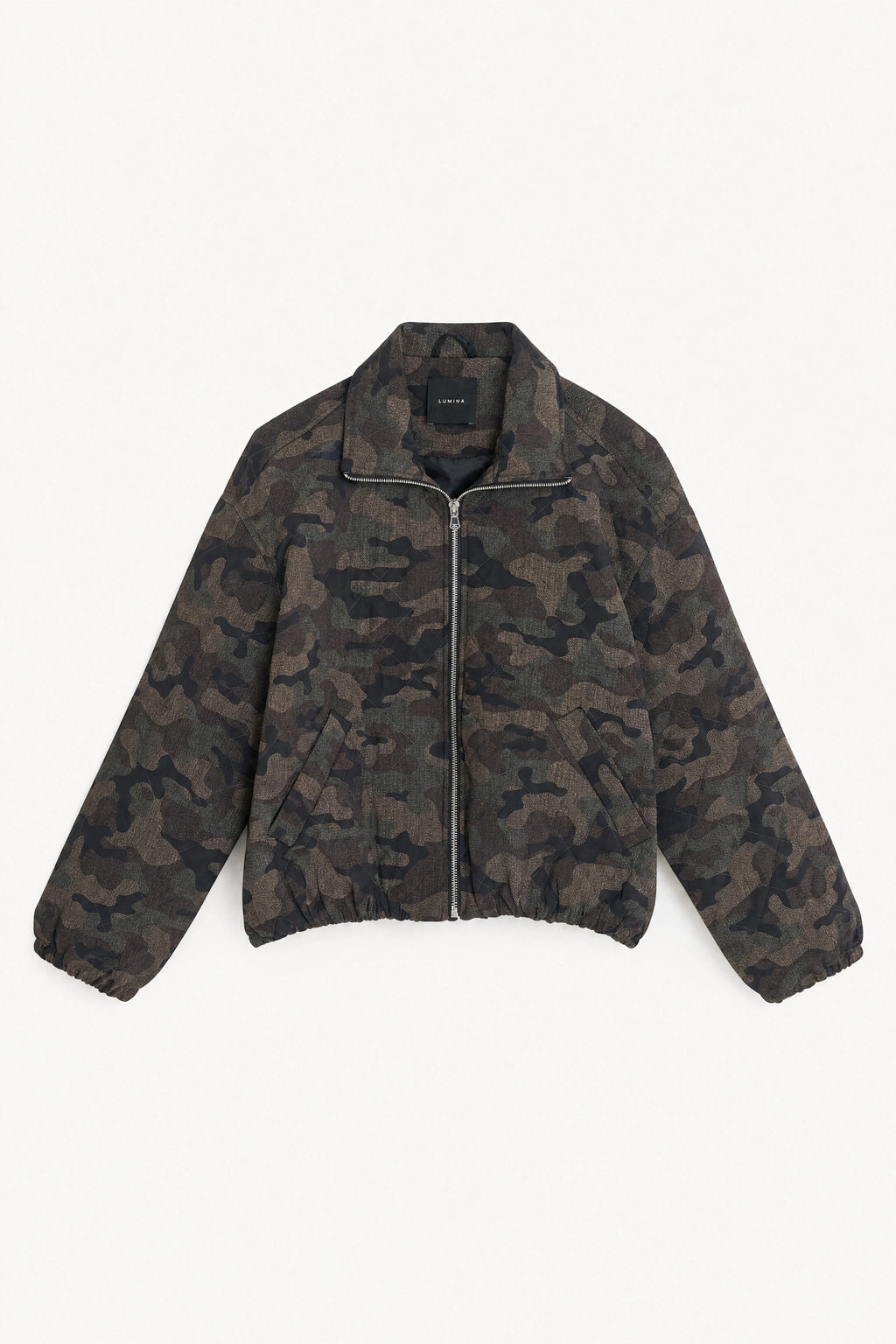 Veste courte matelassée camouflage – Kaki