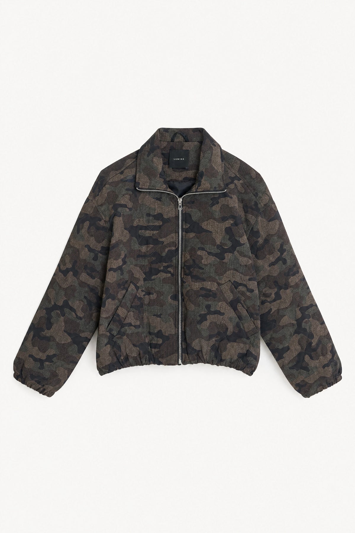 Veste courte matelassée camouflage – Kaki