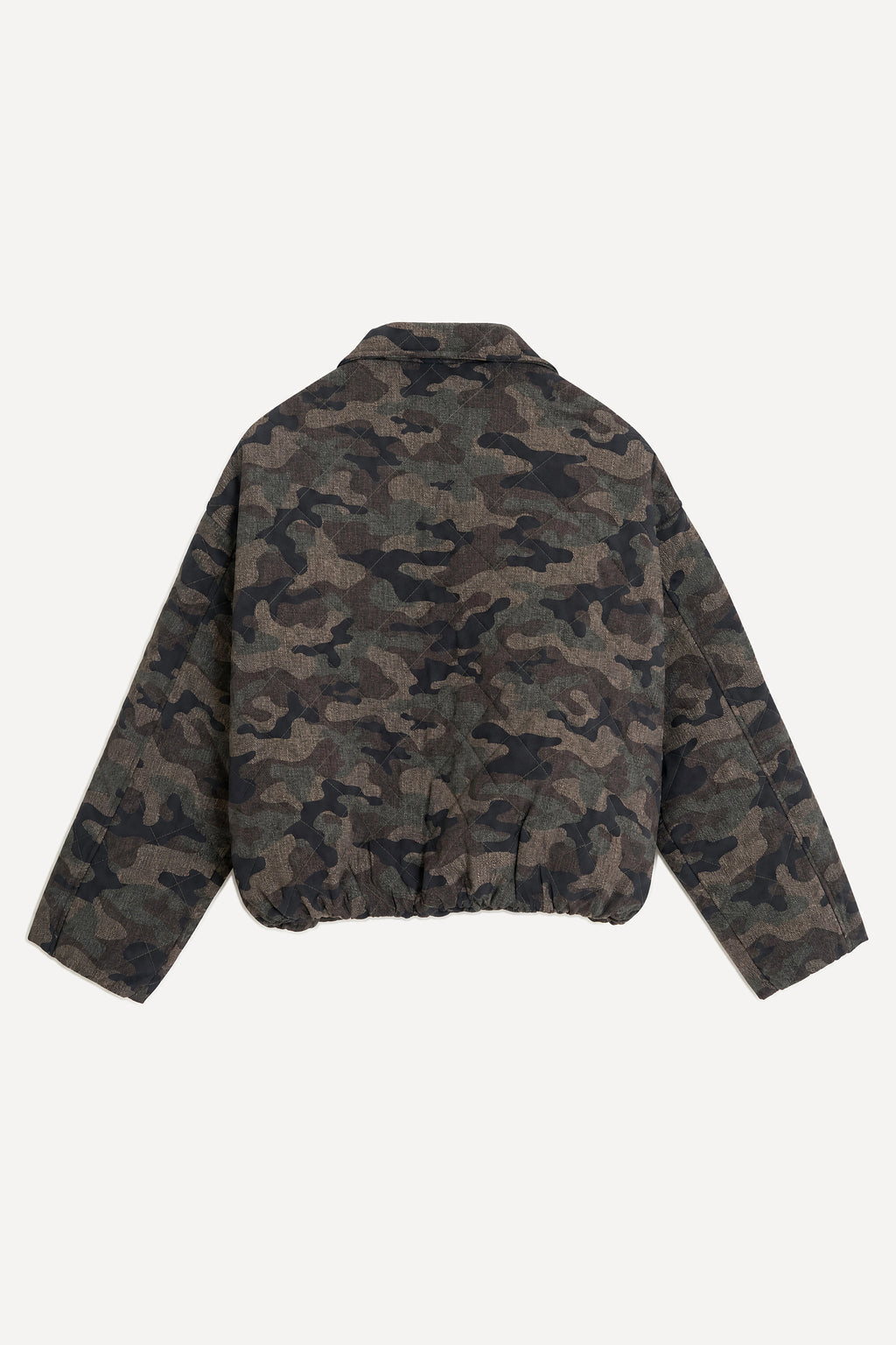 Veste courte matelassée camouflage – Kaki