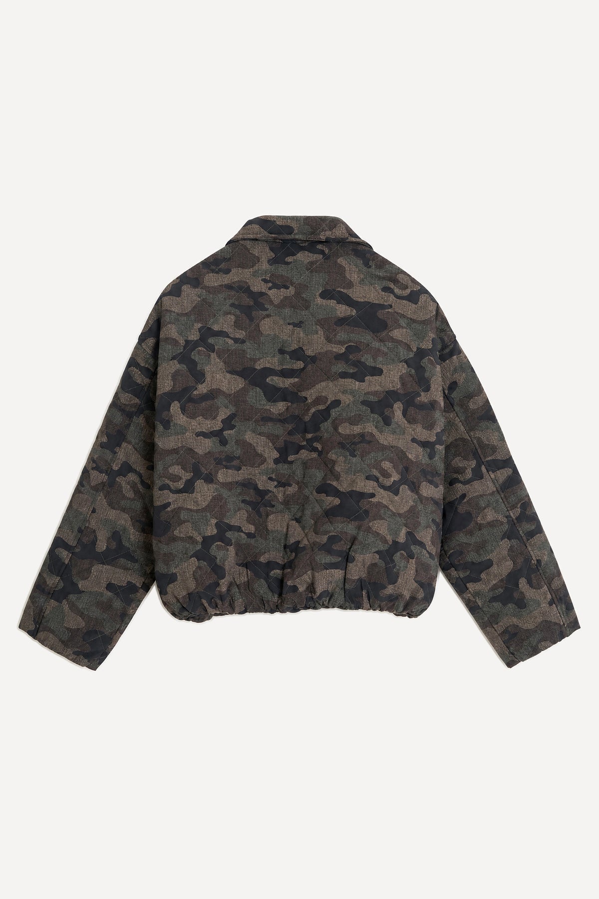 Veste courte matelassée camouflage – Kaki