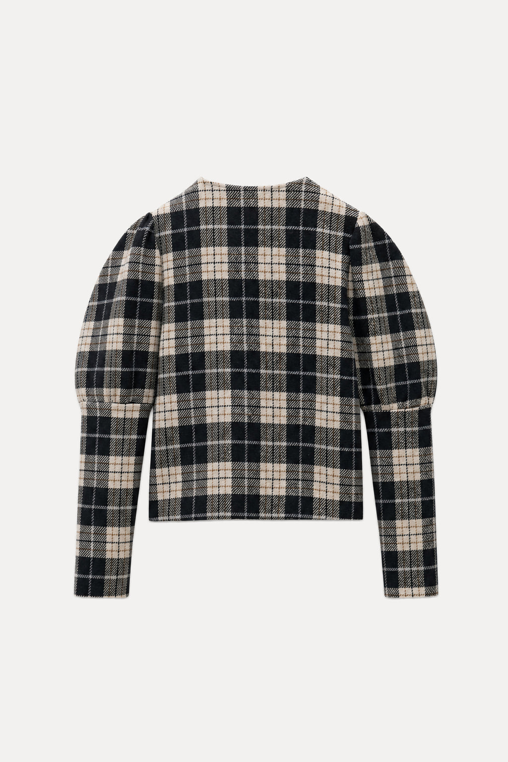 Veste courte à carreaux – Noir & écru