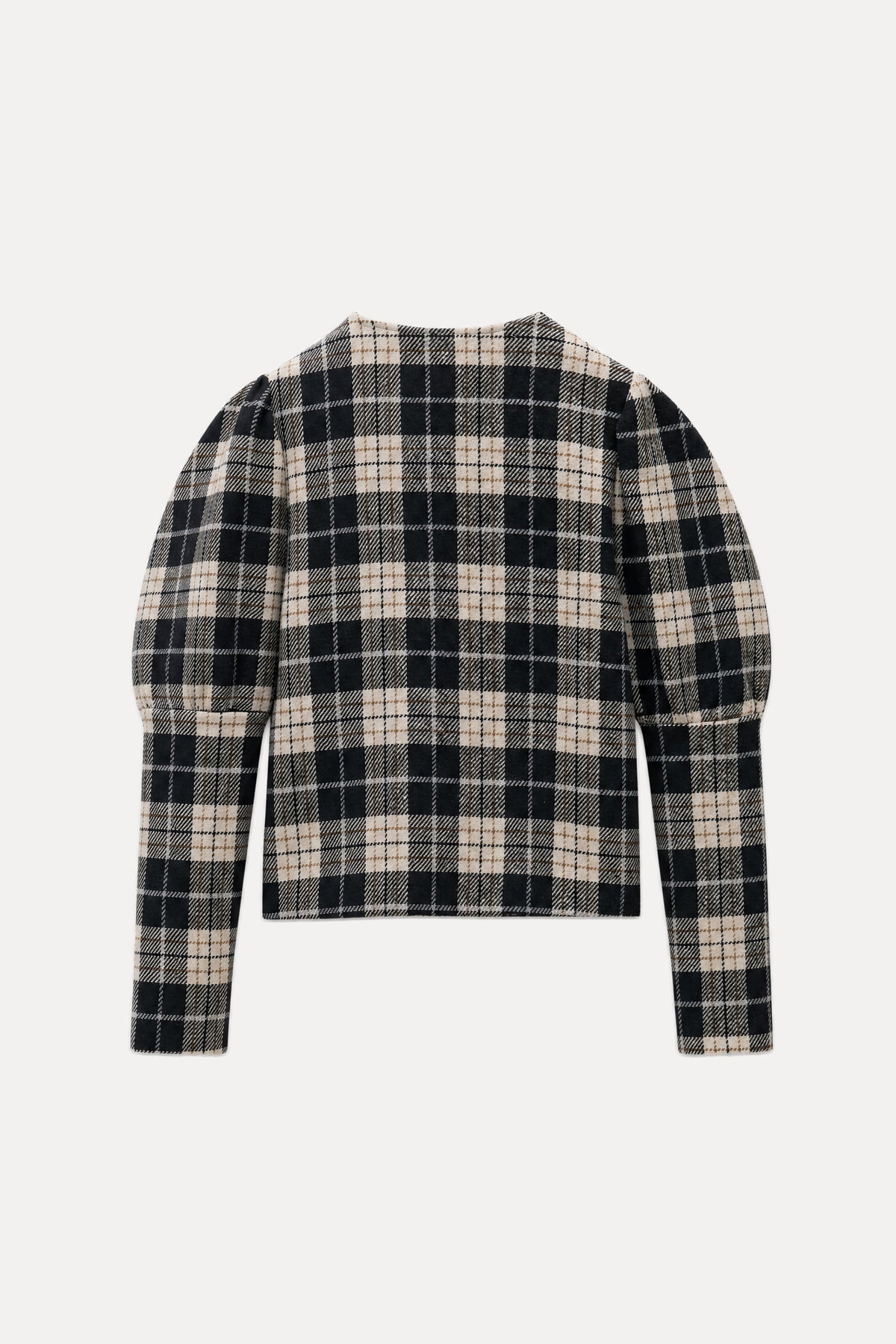 Veste courte à carreaux – Noir & écru