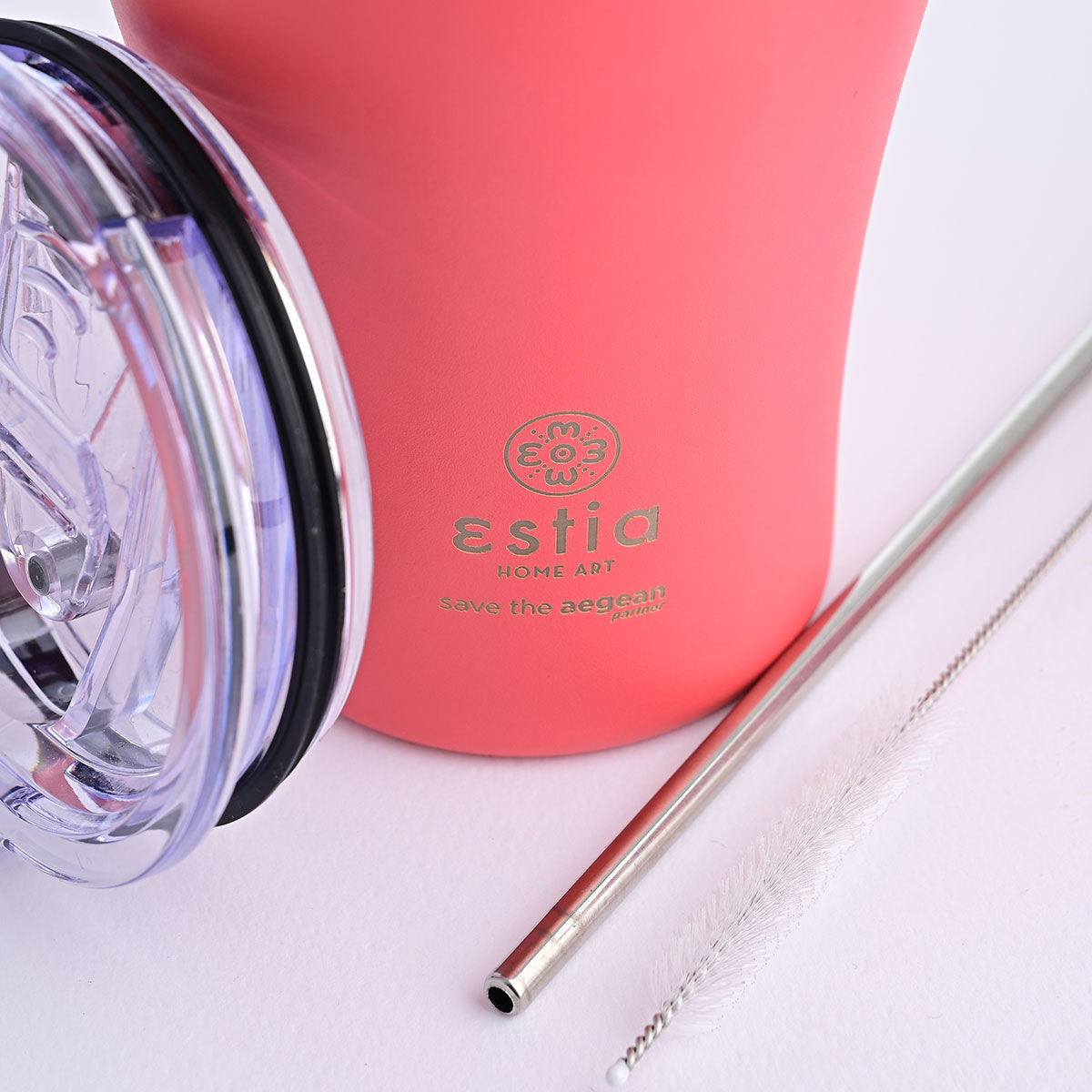 INSULATED COFFEE MUG SAVE THE AEGEAN 350ml FUSION CORAL SKU: 01-12199