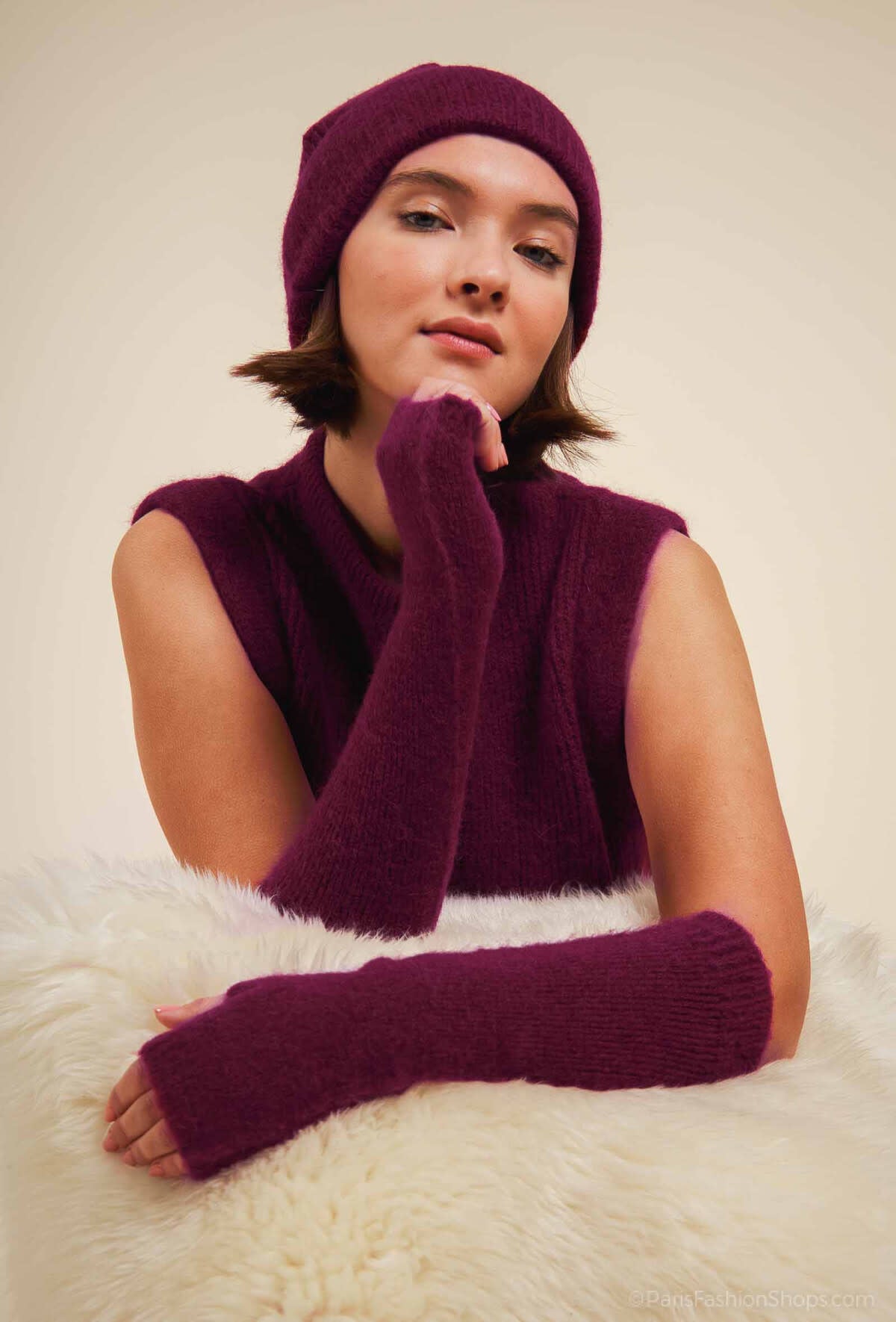 Mitaines Alpaga Burgundy - TU