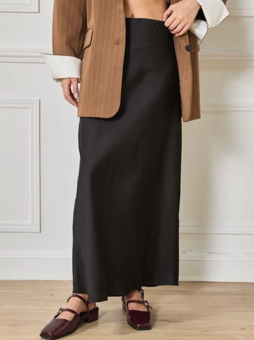 Jupe longue satinée Zelda