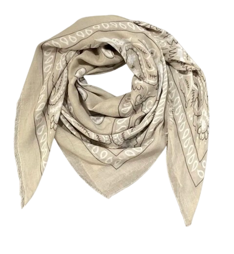 Echarpe bandana 90x90 cm laine modal alpaga - mode femme Kefi Concept Store