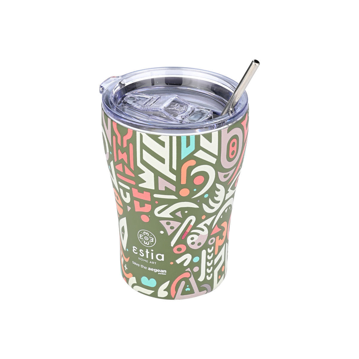 INSULATED COFFEE MUG SAVE THE AEGEAN 350ml GEOVIVID SKU: 01-22938