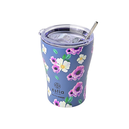 INSULATED COFFEE MUG SAVE THE AEGEAN 350ml GARDEN BLUE - 16883
