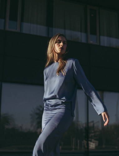 Daya - jupe drapée en satin - mode femme Kefi Concept Store