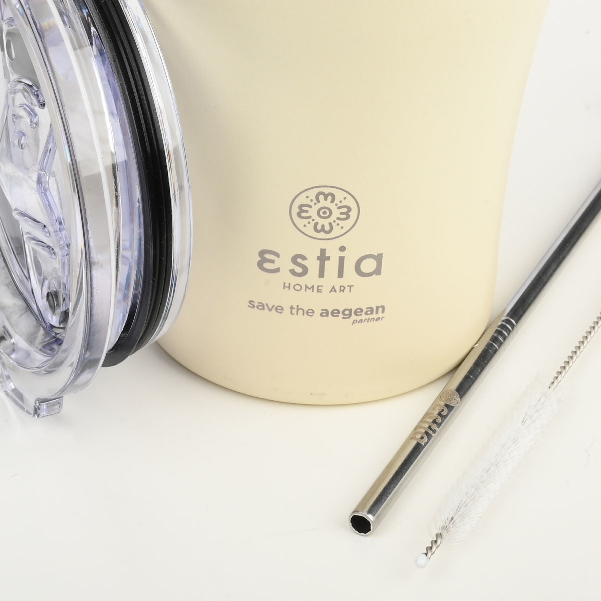 INSULATED COFFEE MUG SAVE THE AEGEAN 350ml LILY WHITE SKU: 01-23027