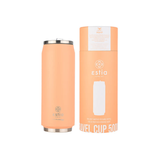 INSULATED BOTTLE TRAVEL CUP SAVE THE AEGEAN 500ml PEACH FUZZ - 23423