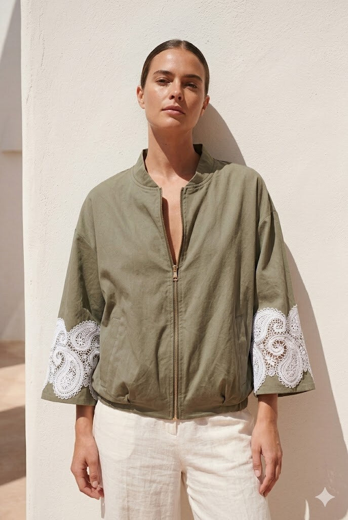 GIULIA - Bomber bohème en coton - mode femme Kefi Concept Store