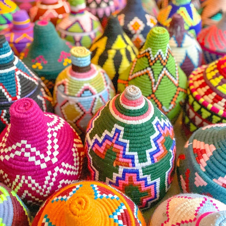 Paniers berbères multicolores - déco maison Kefi Concept Store