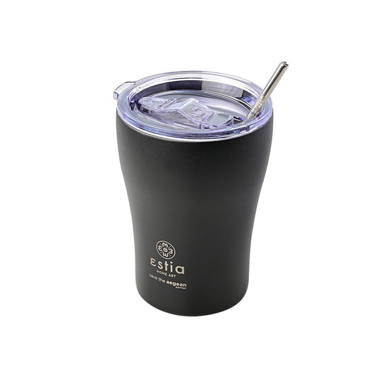 INSULATED COFFEE MUG SAVE THE AEGEAN 350ml MIDNIGHT BLACK SKU: 01-12083