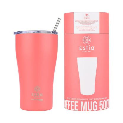 INSULATED COFFEE MUG SAVE THE AEGEAN 500ml FUSION CORAL SKU: 01-23164