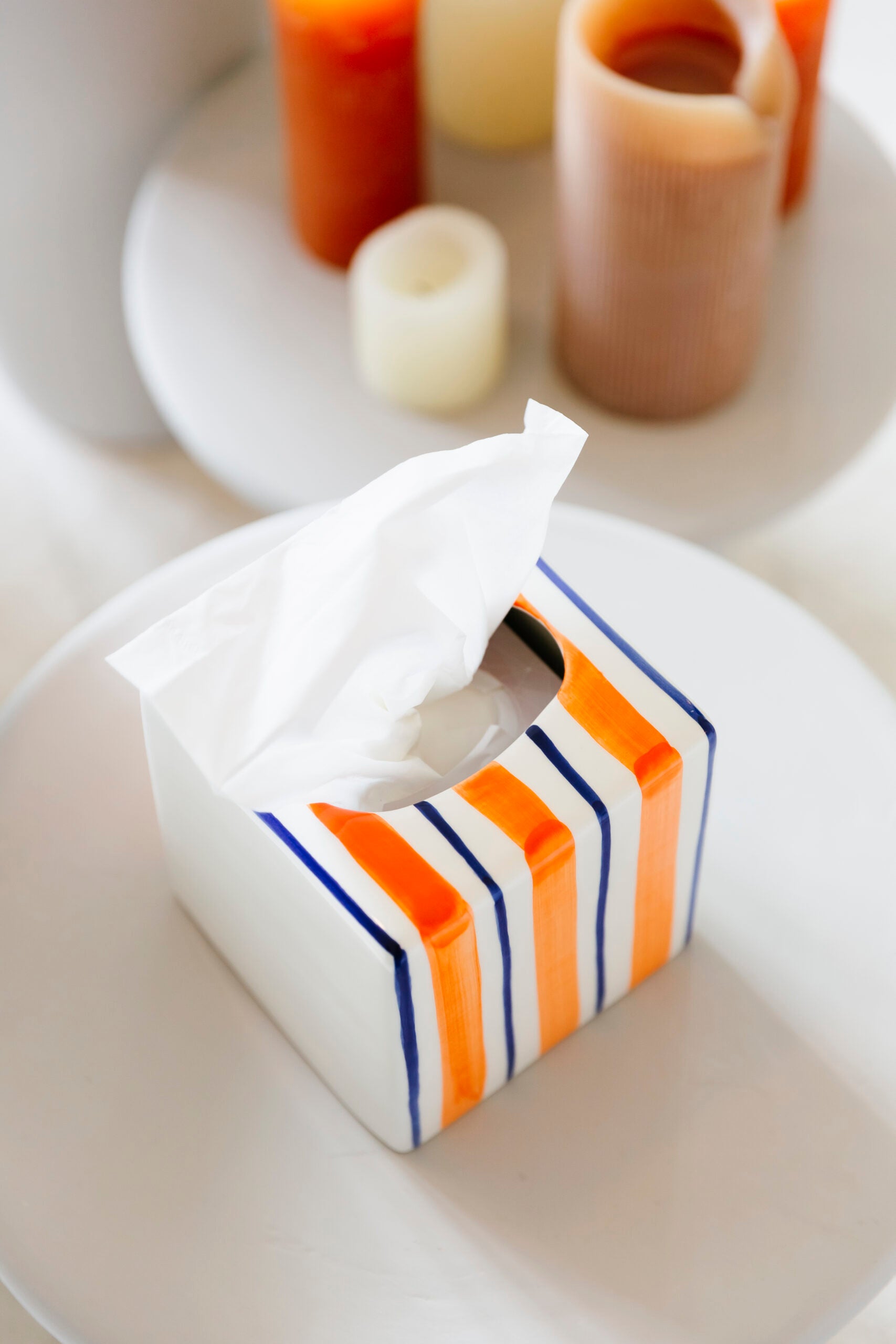 Boite à mouchoirs - red stripes