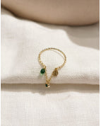 Jonc acier inoxydable plaqué or 18K